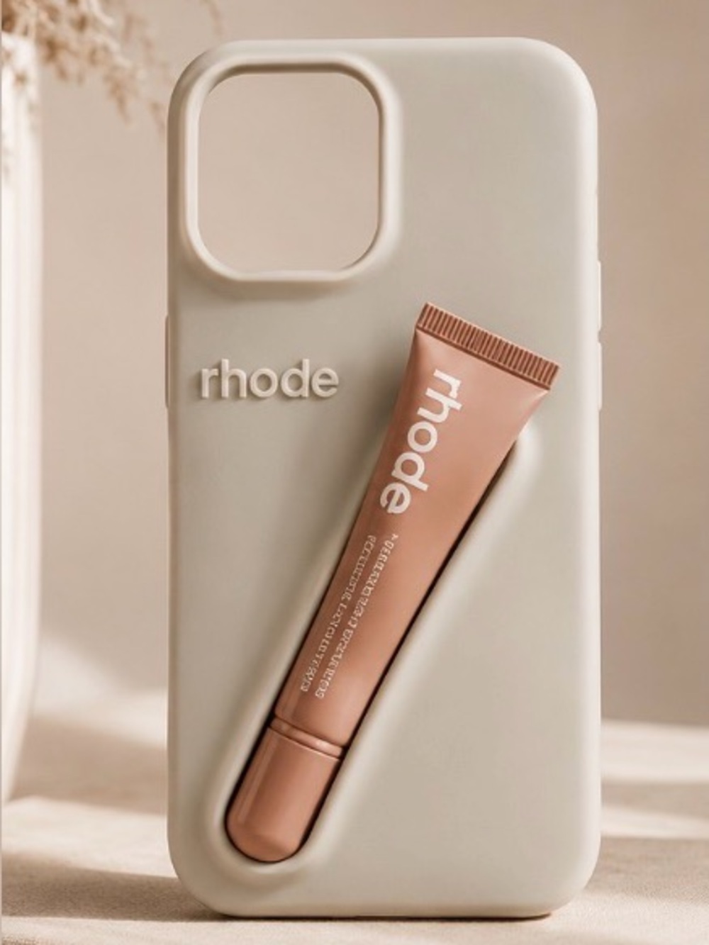 MViral Rhode Lip Case | Neutral grey Silicone iPhone Case - Picture 5 of 5